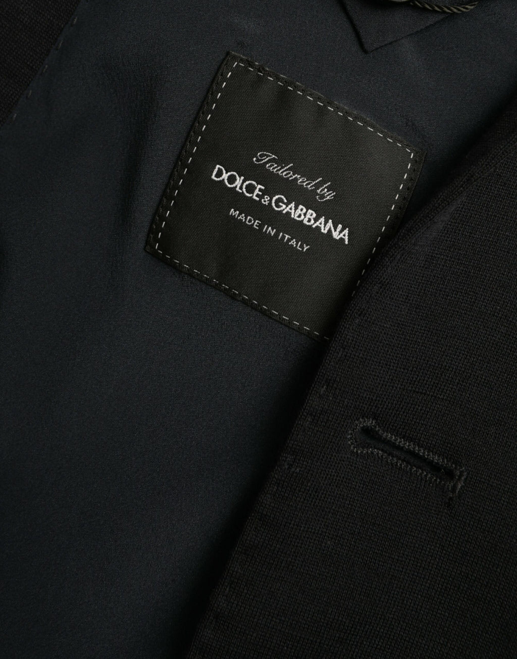 Dolce & Gabbana Dark Blue Wool Single Breasted Coat Blazer