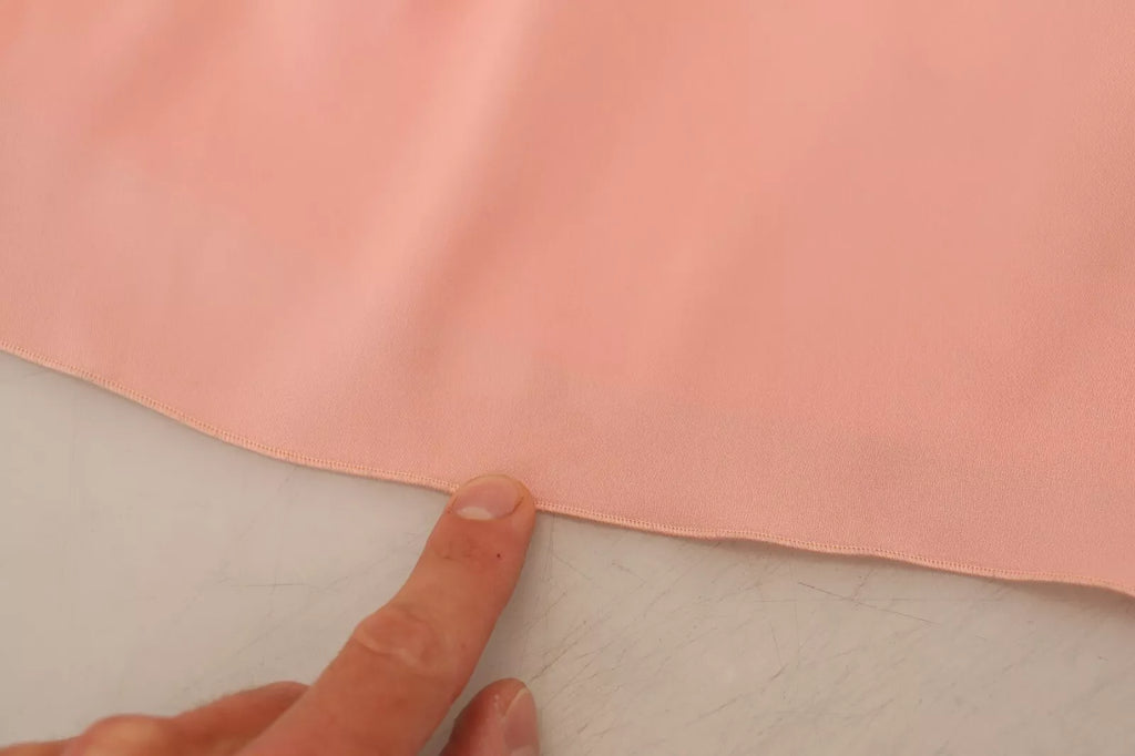 Dolce & Gabbana Pink Silk Stretch Strapless Sheath Midi Dress