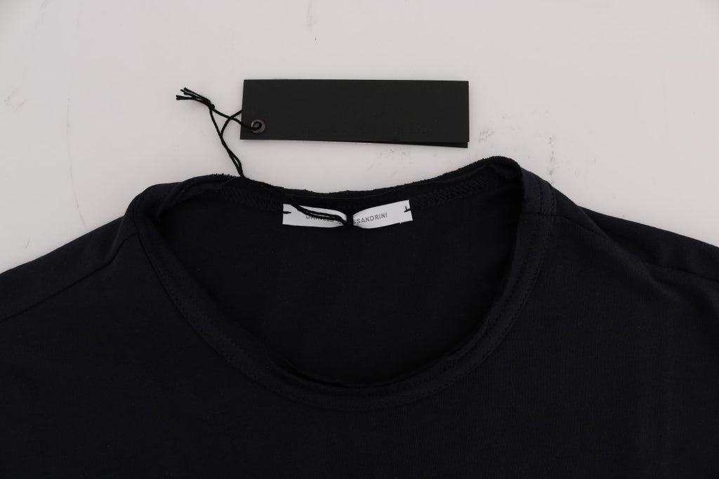 Daniele Alessandrini Blue Cotton Crewneck T-Shirt