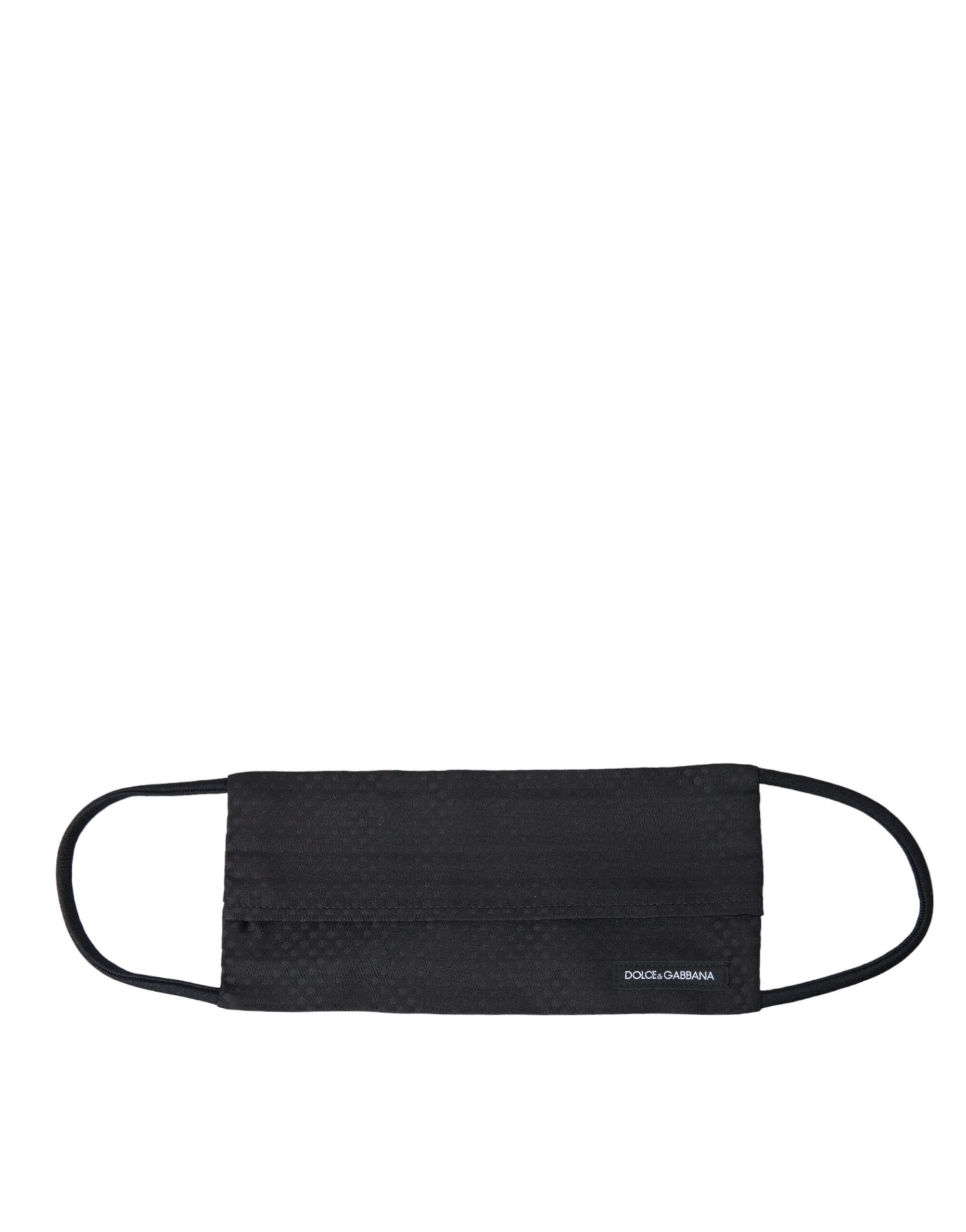 Dolce & Gabbana Dark Gray 100% Silk Adjustable Necktie Face Mask