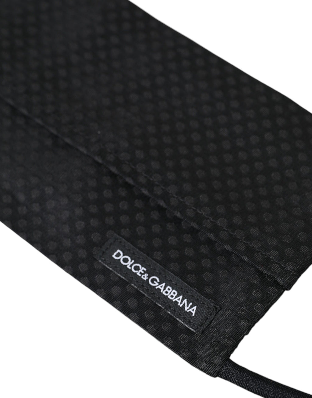 Dolce & Gabbana Dark Gray 100% Silk Adjustable Necktie Face Mask