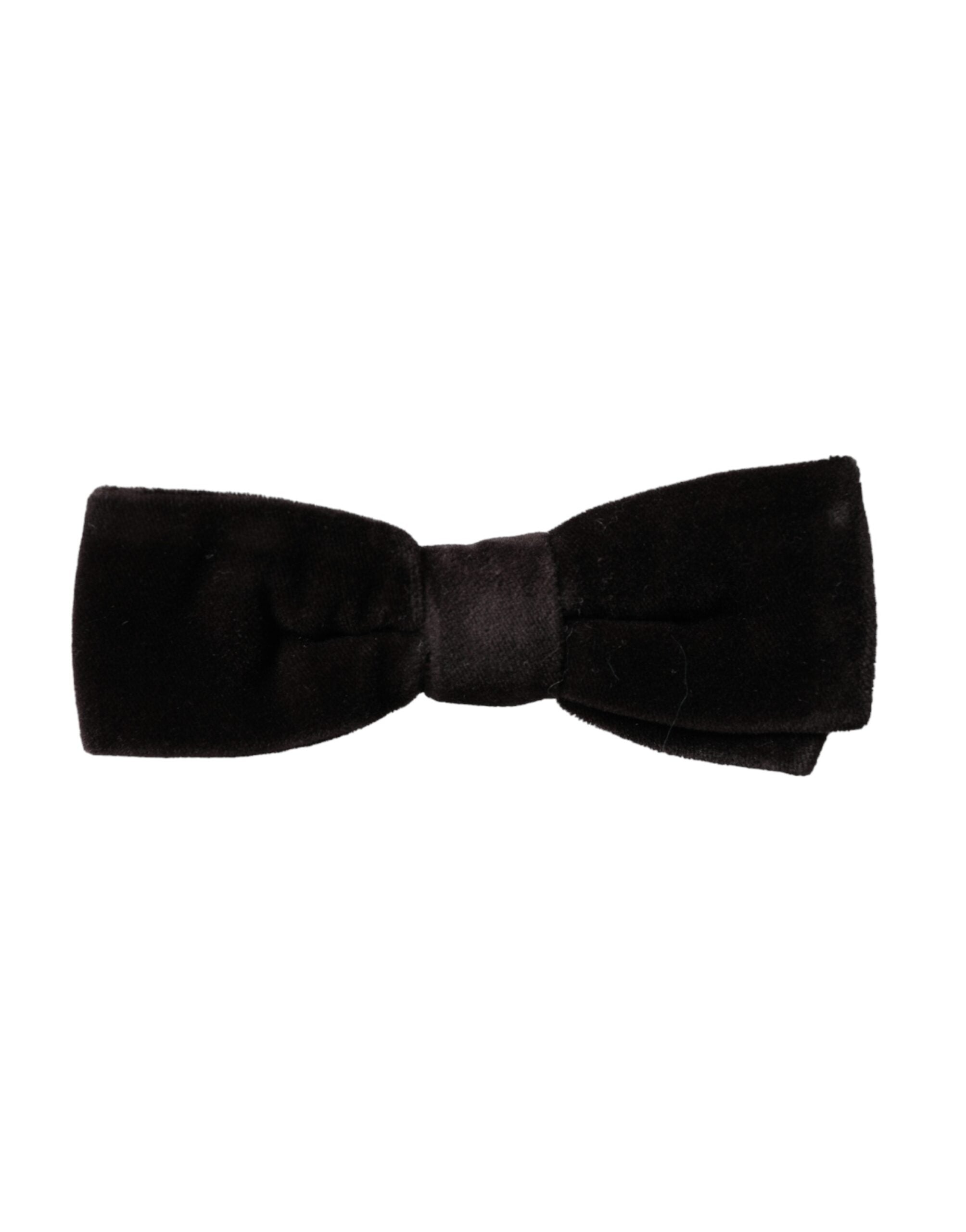 Dolce & Gabbana Maroon Velvet Cotton Adjustable Neck Men Bow Tie