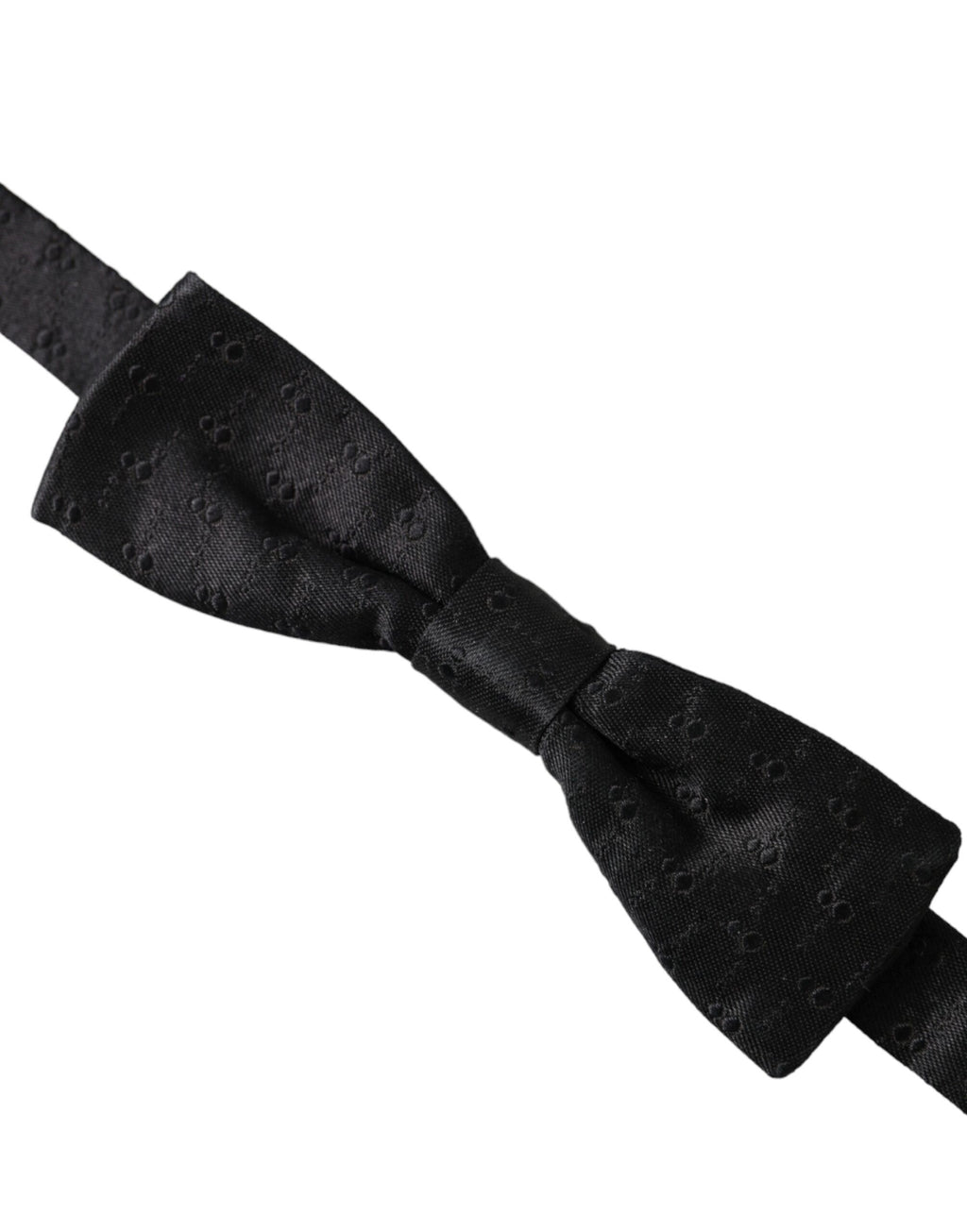Dolce & Gabbana Dark Gray Silk Patterned Adjustable Neck Men Bow Tie