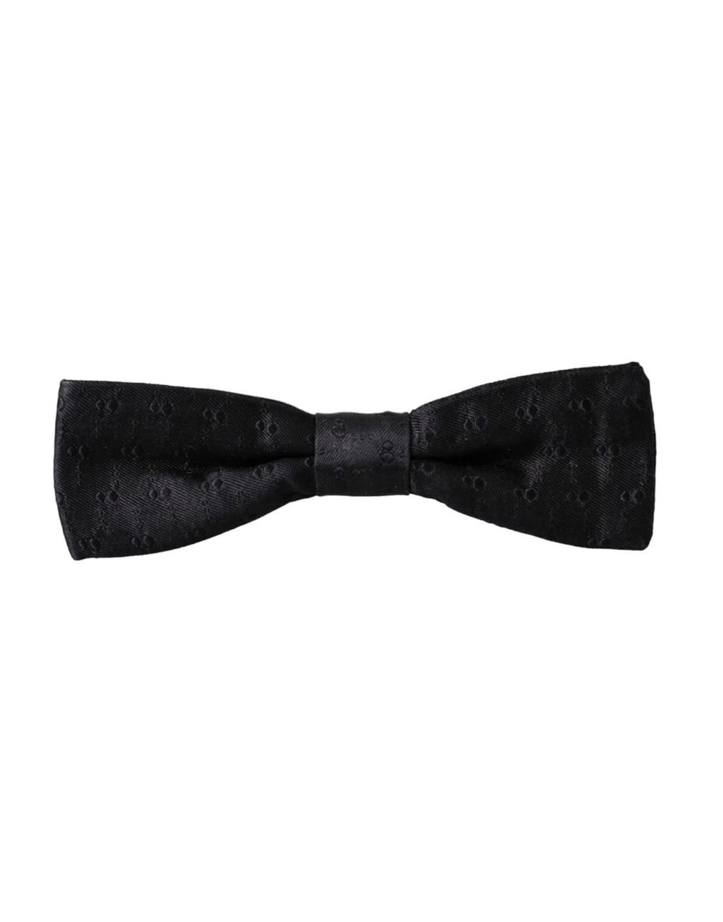 Dolce & Gabbana Dark Gray Silk Patterned Adjustable Neck Men Bow Tie