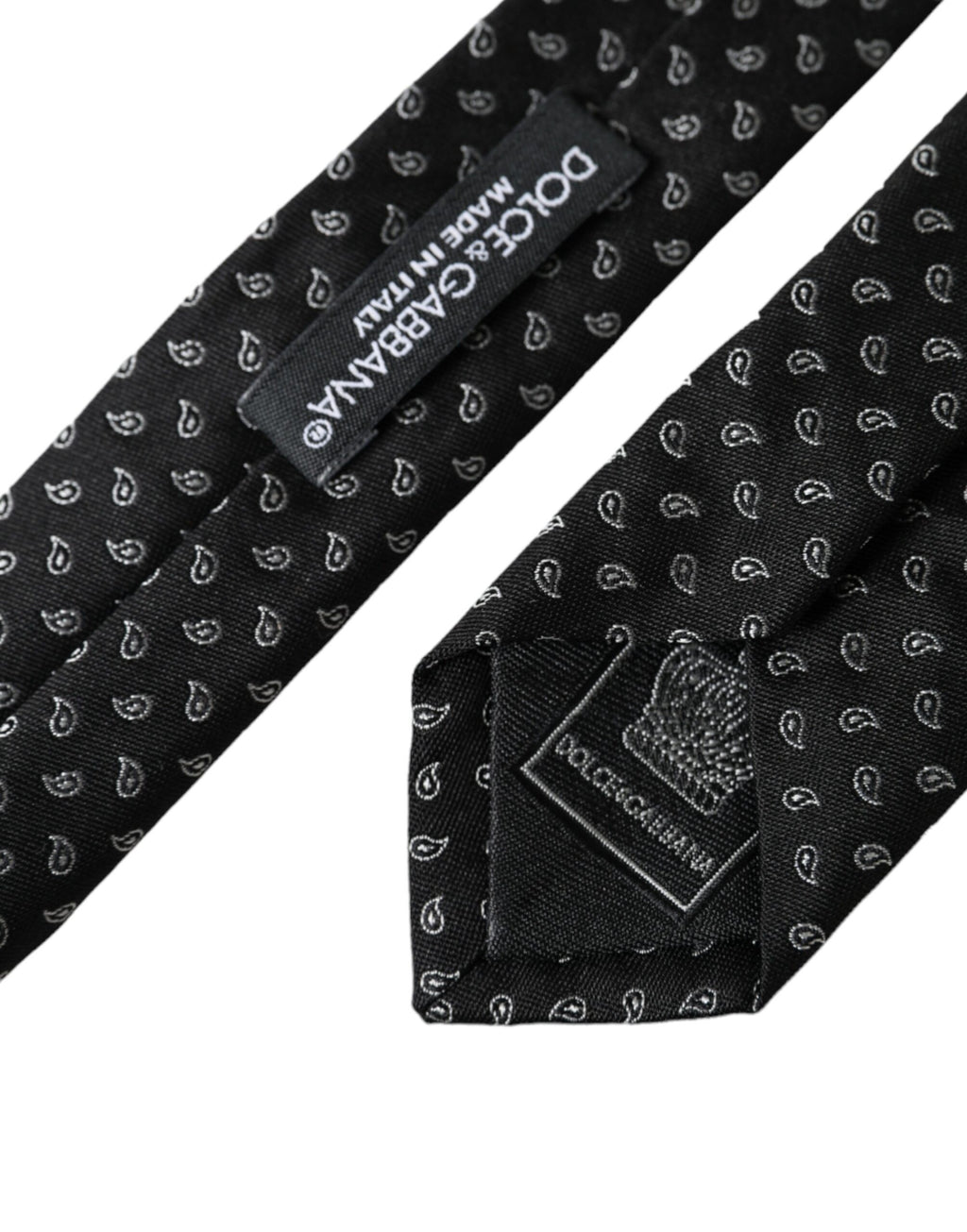 Dolce & Gabbana Dark Gray Jacquard Patterned Silk Adjustable Men Tie