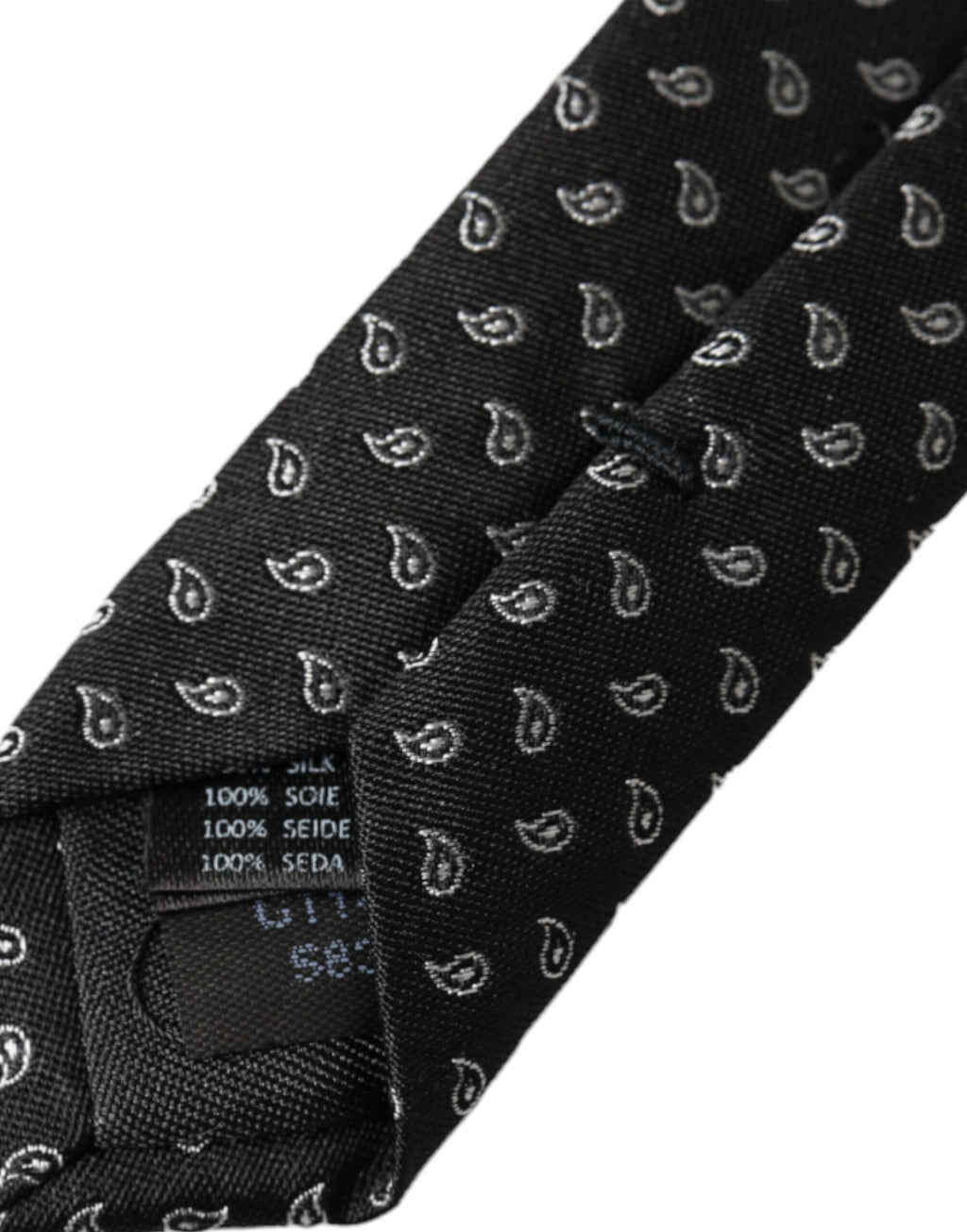 Dolce & Gabbana Dark Gray Jacquard Patterned Silk Adjustable Men Tie