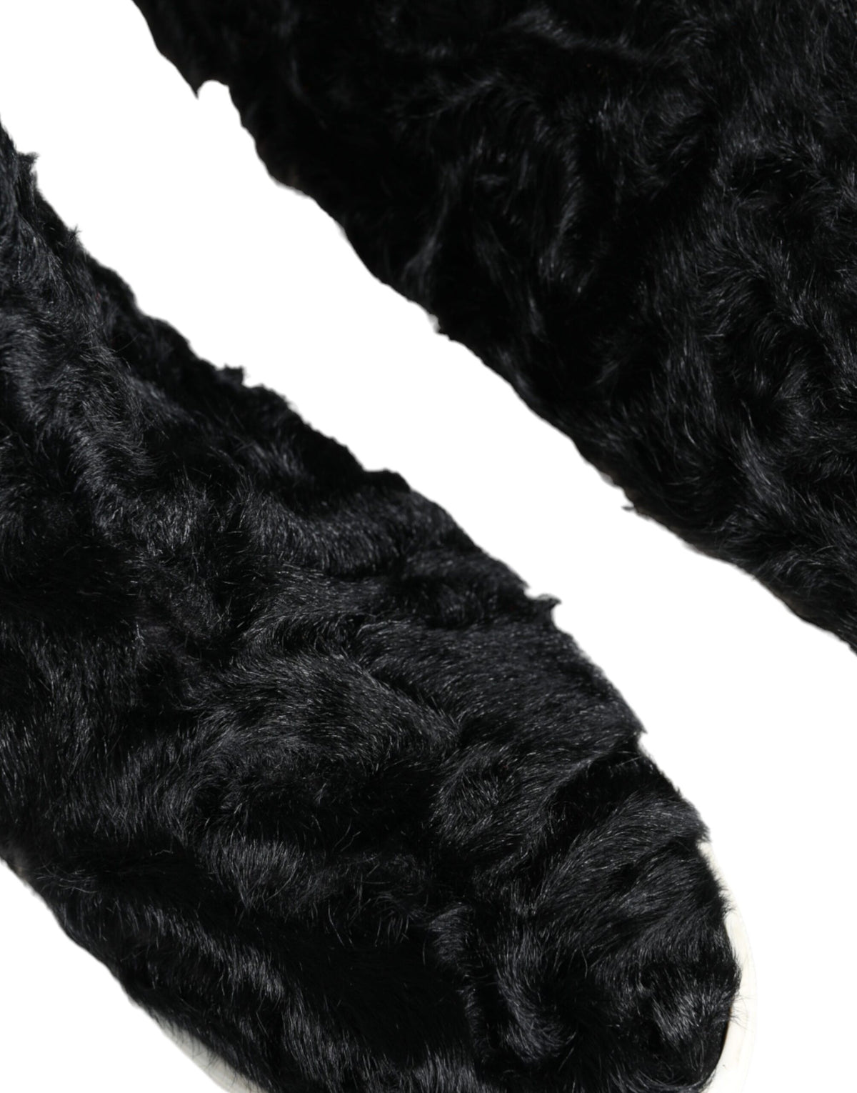 Dolce & Gabbana Black Xiangao Lamb Fur Leather Boots Shoes