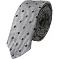Dolce & Gabbana Gray White Dot Fantasy Silk Adjustable Men Tie