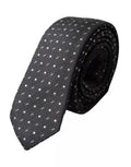 Dolce & Gabbana Dark Gray Polka Dot Silk Adjustable Men Tie