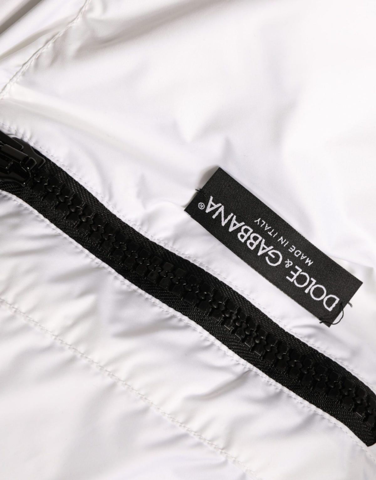 Dolce & Gabbana White Puffer Quilted Full Zip Coat Jacket