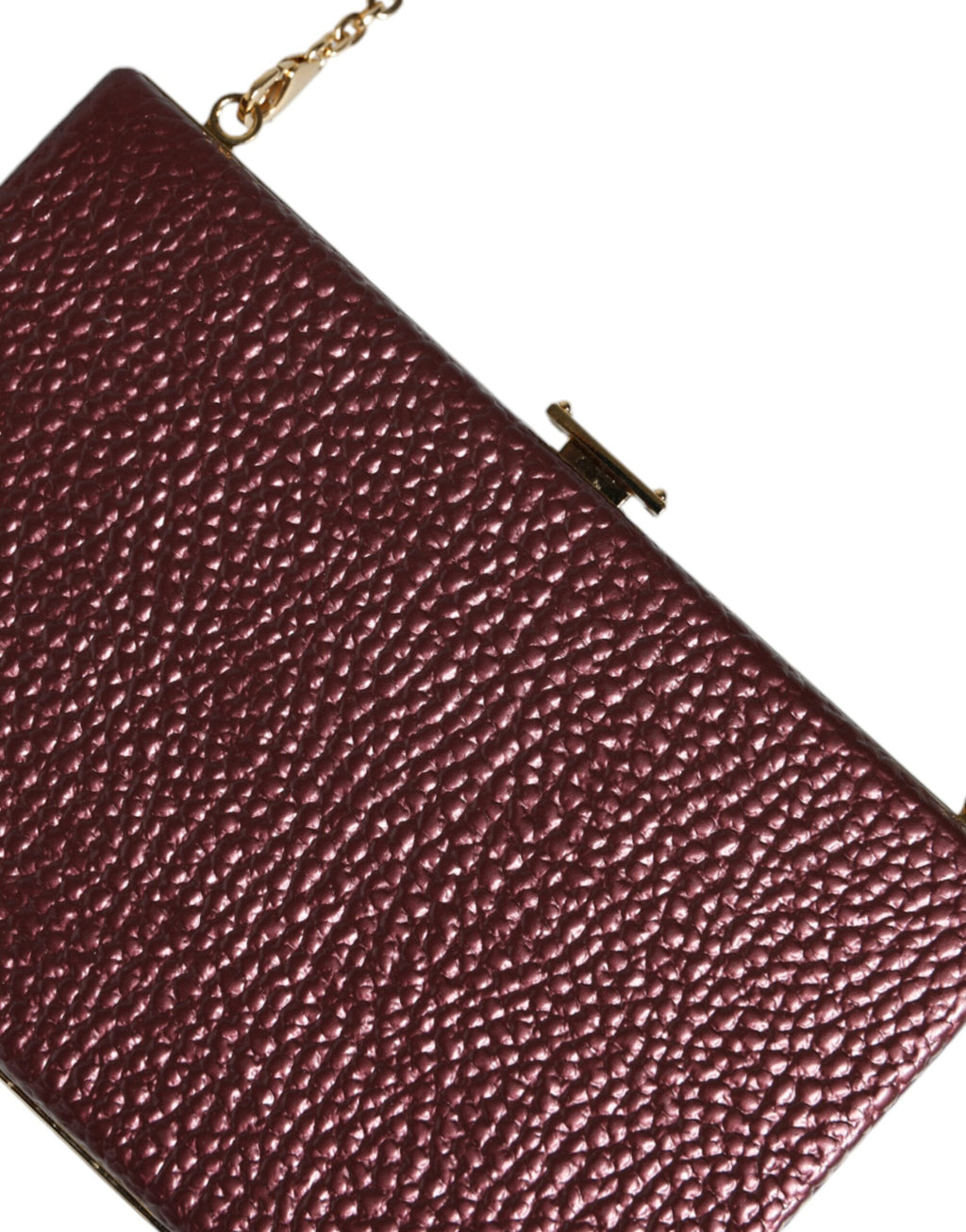Dolce & Gabbana Maroon Leather Clutch Evening Crossbody Bag
