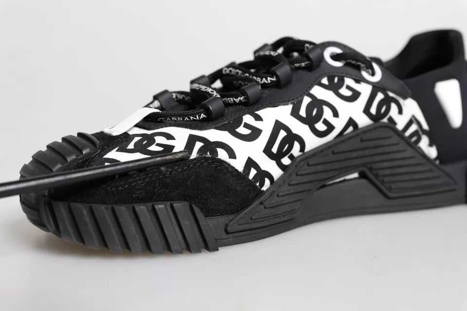 Dolce & Gabbana Black Logo Lace Up Low Top NS1 Sneakers Shoes