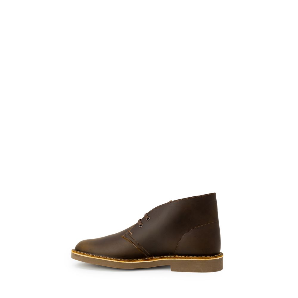 Clarks Brown Leather Lace-Up Boots