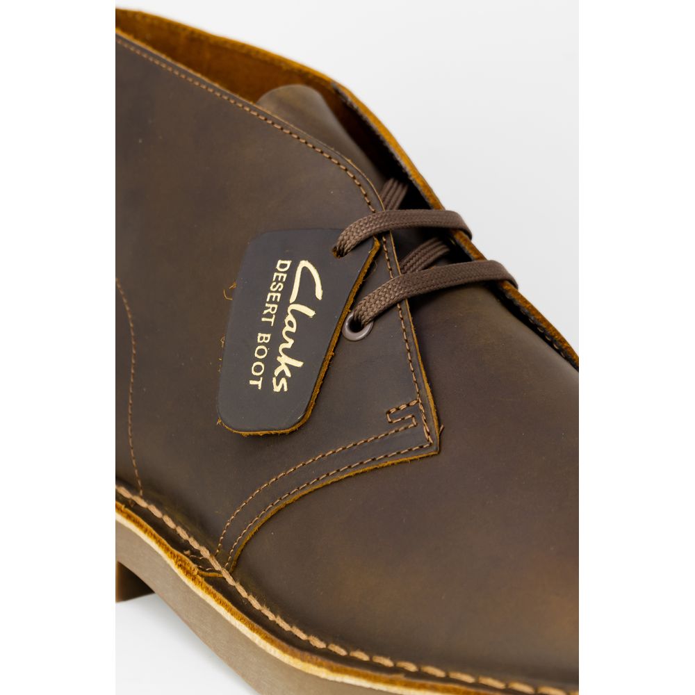 Clarks Brown Leather Lace-Up Boots