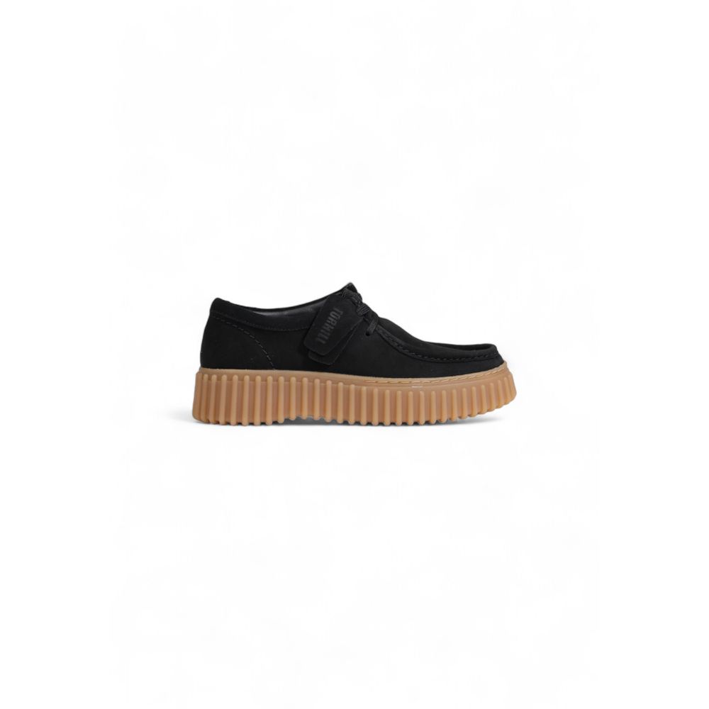 Clarks Black Suede Leather Platform Pumps
