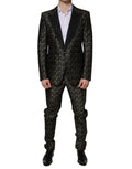 Dolce & Gabbana Dark Gray Stars Jacquard SICILIA 2 Piece Suit