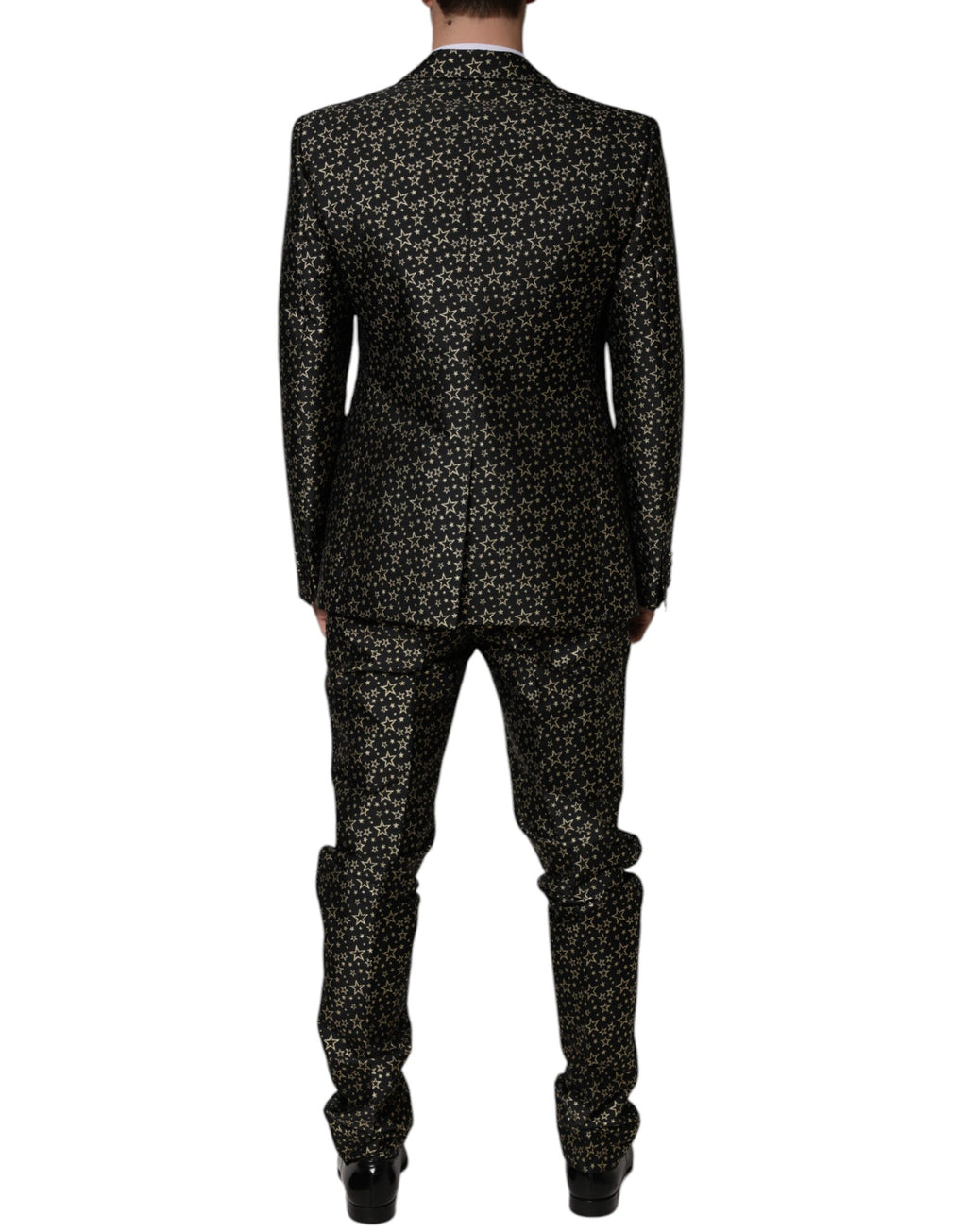 Dolce & Gabbana Dark Gray Stars Jacquard SICILIA 2 Piece Suit