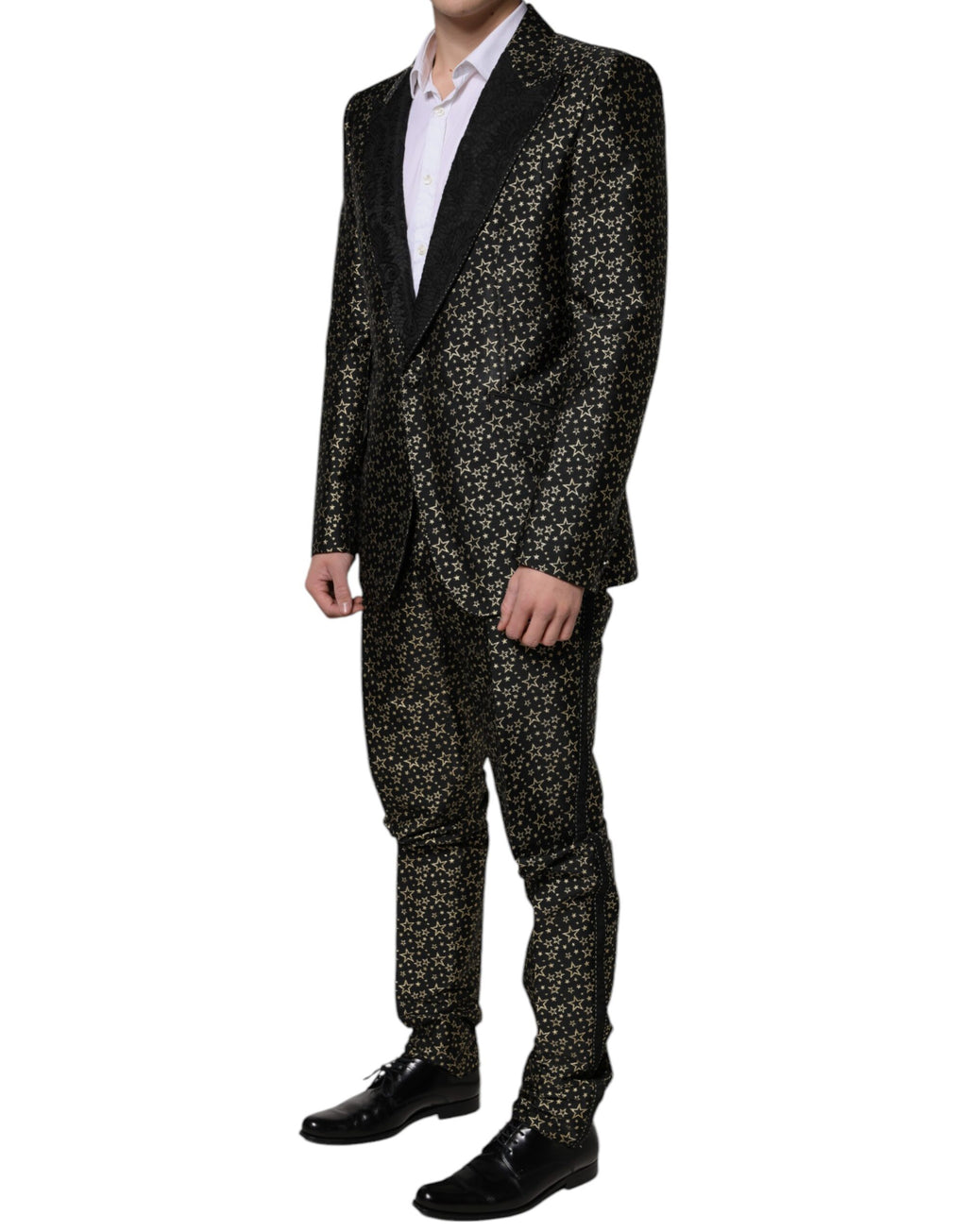 Dolce & Gabbana Dark Gray Stars Jacquard SICILIA 2 Piece Suit