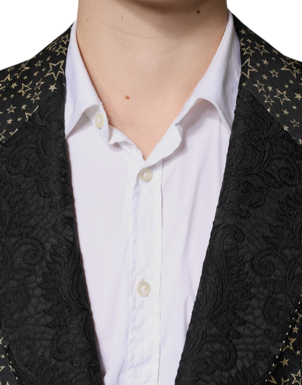 Dolce & Gabbana Dark Gray Stars Jacquard SICILIA 2 Piece Suit