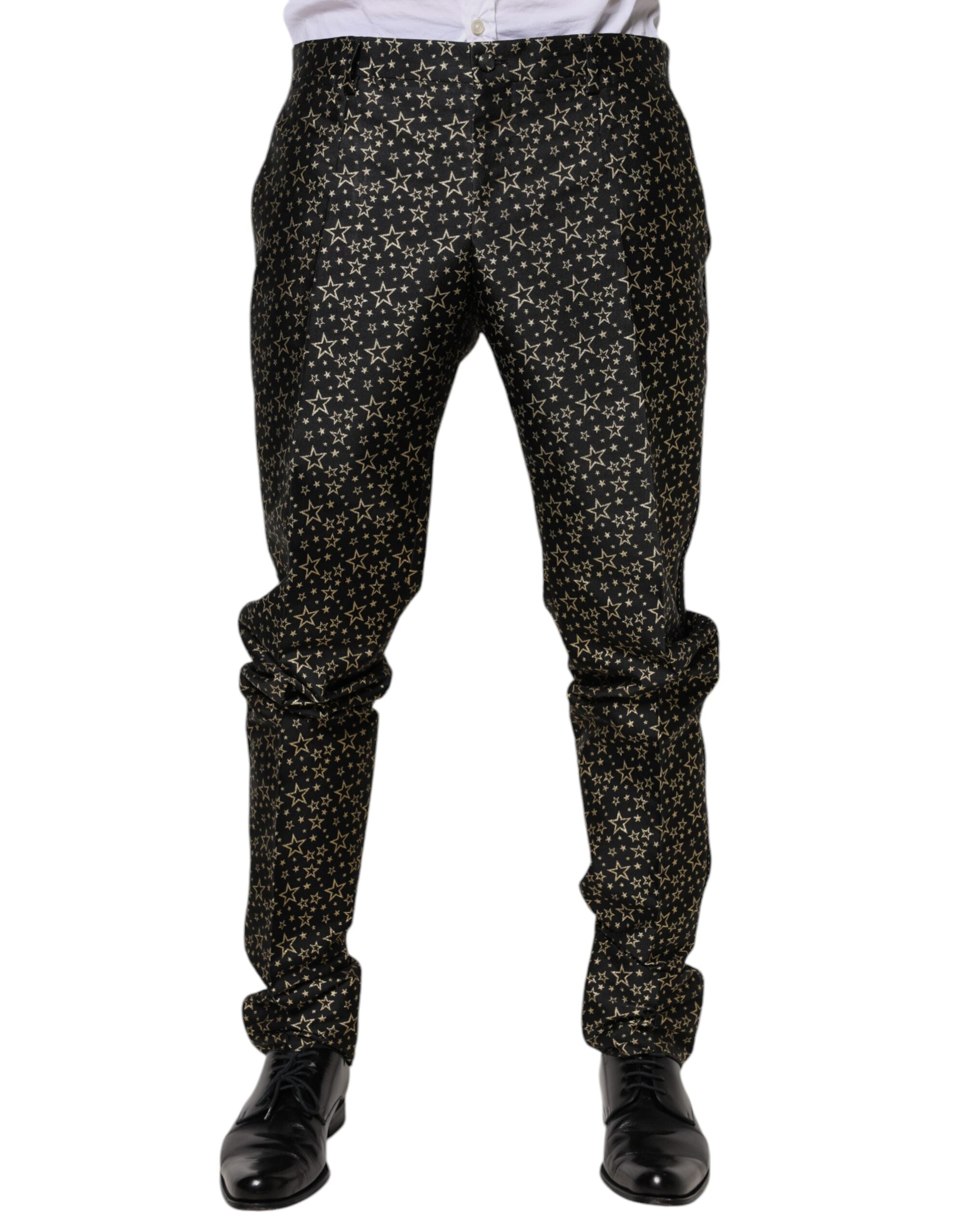 Dolce & Gabbana Dark Gray Stars Jacquard SICILIA 2 Piece Suit