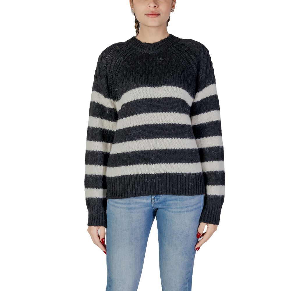 Only Black And White Recycled Polyester Sweatshirt