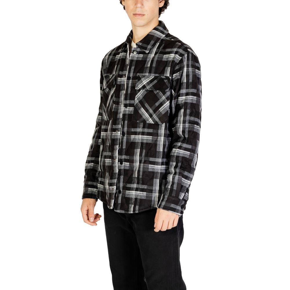Gianni Lupo Black Polyester Coat