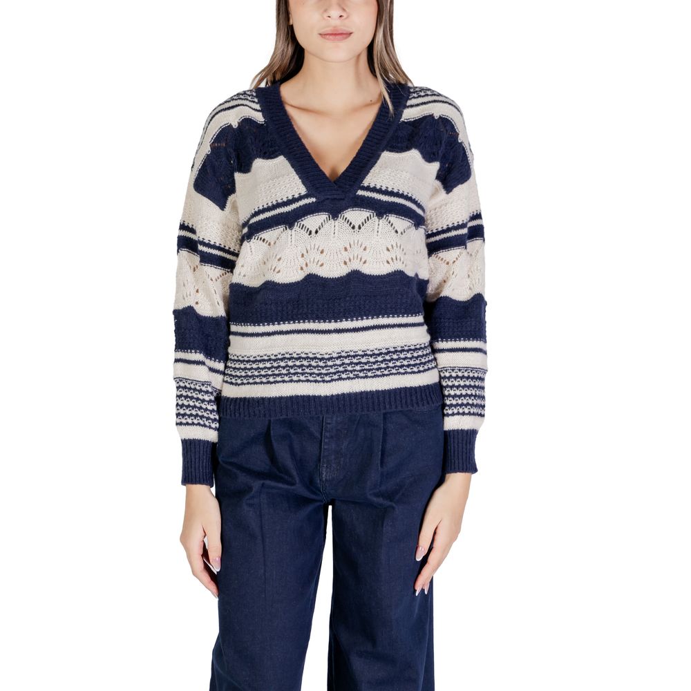 ICHI Blue Recycled Polyester Sweatshirt