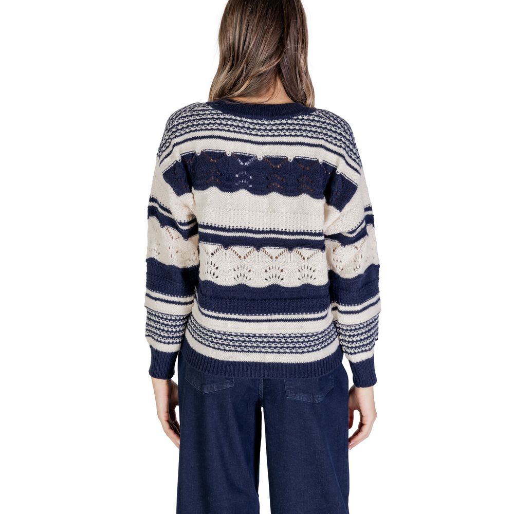 ICHI Blue Recycled Polyester Sweatshirt