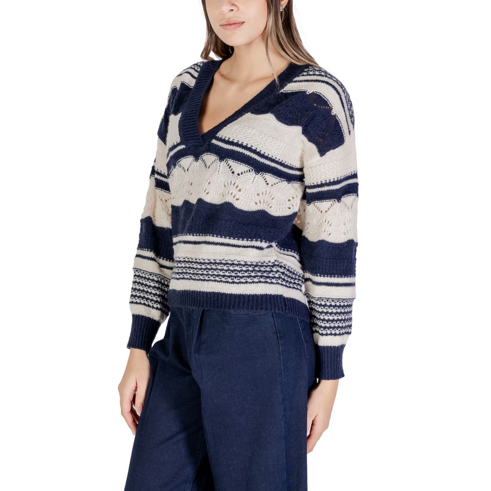 ICHI Blue Recycled Polyester Sweatshirt