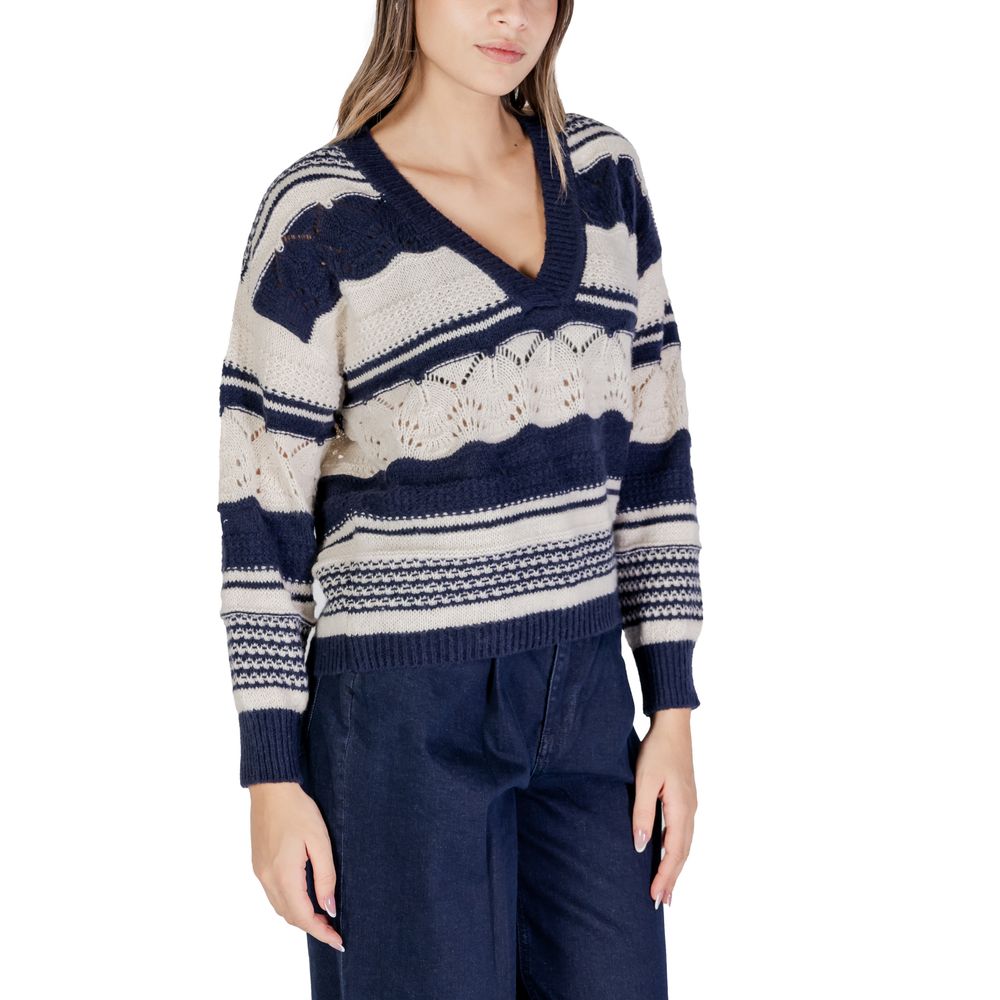 ICHI Blue Recycled Polyester Sweatshirt