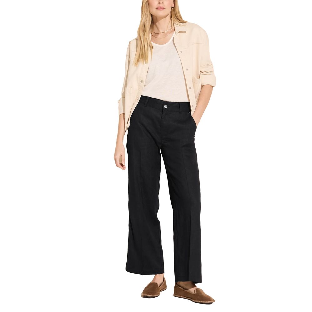 Street One Black Linen Casual Pants