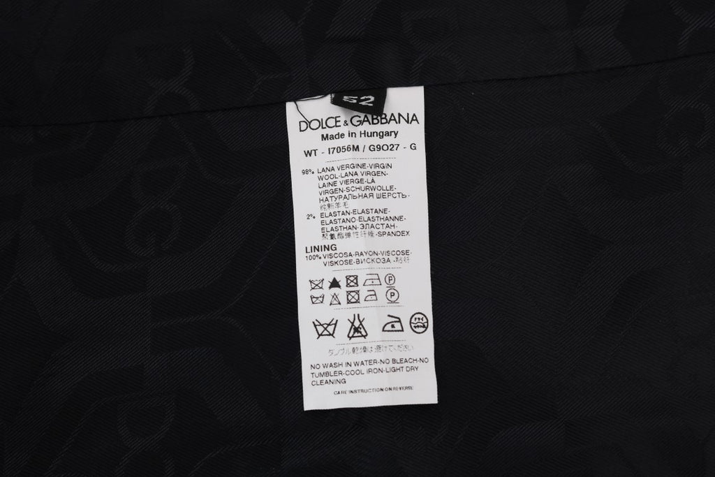 Dolce & Gabbana Black STAFF Wool Striped Vest