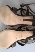 Dolce & Gabbana Brown Ankle Strap Stiletto Heels Sandals Shoes