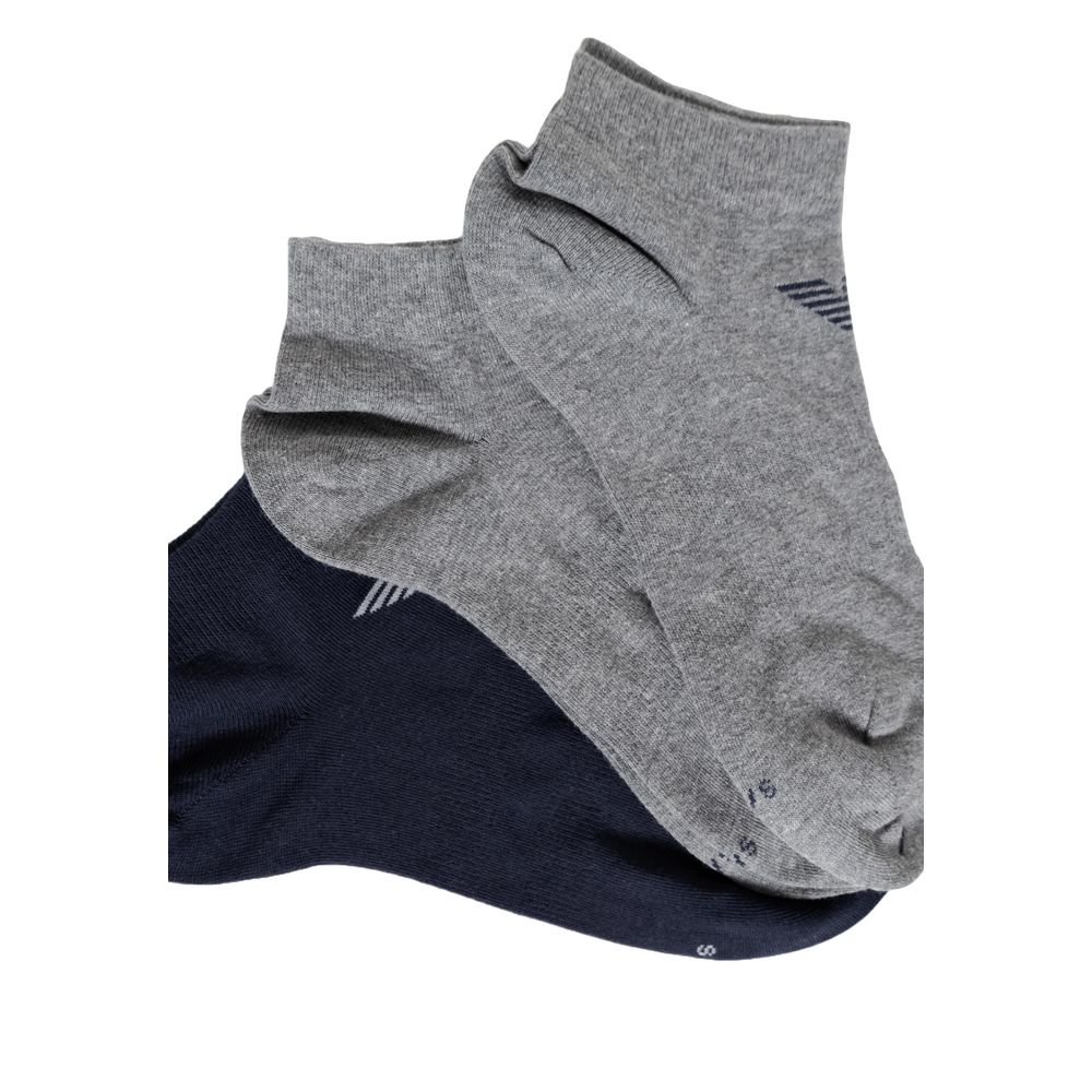 Emporio Armani Underwear Blue Cotton Socks