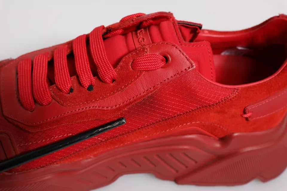 Dolce & Gabbana Red Leather Daymaster Low Top Sneakers Shoes