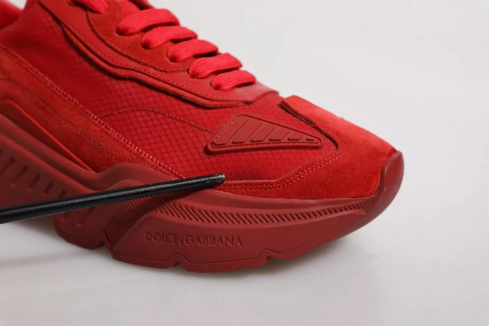 Dolce & Gabbana Red Leather Daymaster Low Top Sneakers Shoes