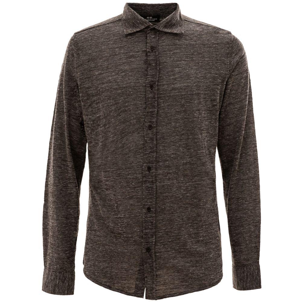Corneliani Gray Wool Dress Shirt