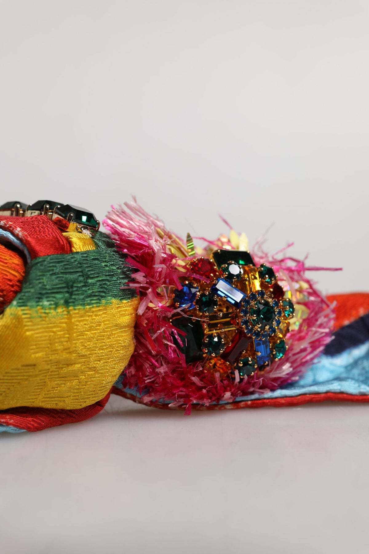 Dolce & Gabbana Multicolor Floral Crystal Embellished Diadem Headband