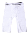 Dolce & Gabbana White Logo Cotton Cropped Tights Underwear