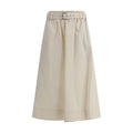 Brunello Cucinelli Cream Wide Long Skirt