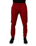 Dolce & Gabbana Red DG Logo Cotton Jogger Men Sweatpants Pants