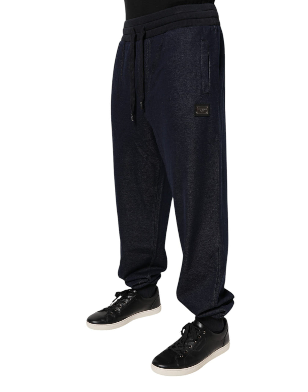 Dolce & Gabbana Dark Gray Jacquard Jogger Men Sweatpants Pants