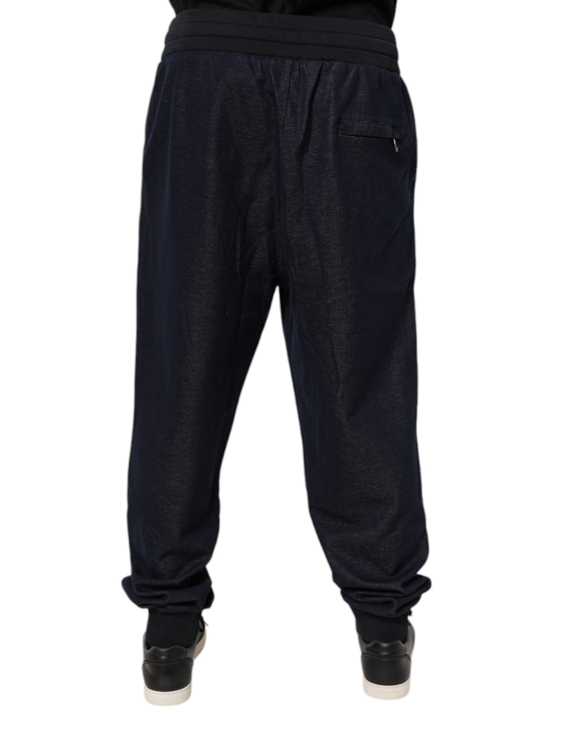 Dolce & Gabbana Dark Gray Jacquard Jogger Men Sweatpants Pants