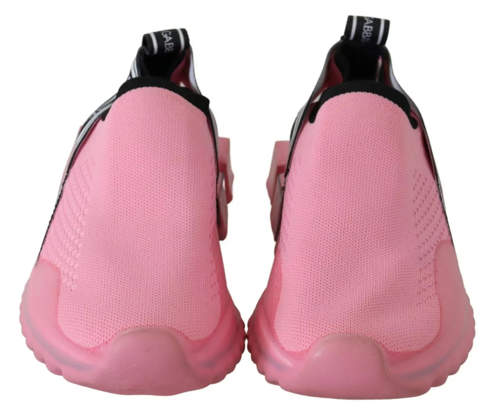 Dolce & Gabbana Pink Low Top Sorrento Sneakers Slip On Casual Shoes