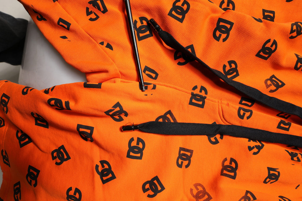 Dolce & Gabbana Orange Logo Monogram Cotton Bermuda Shorts