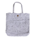 Dolce & Gabbana White Cordonetto Lace Beatrice Tote Shopping Bag