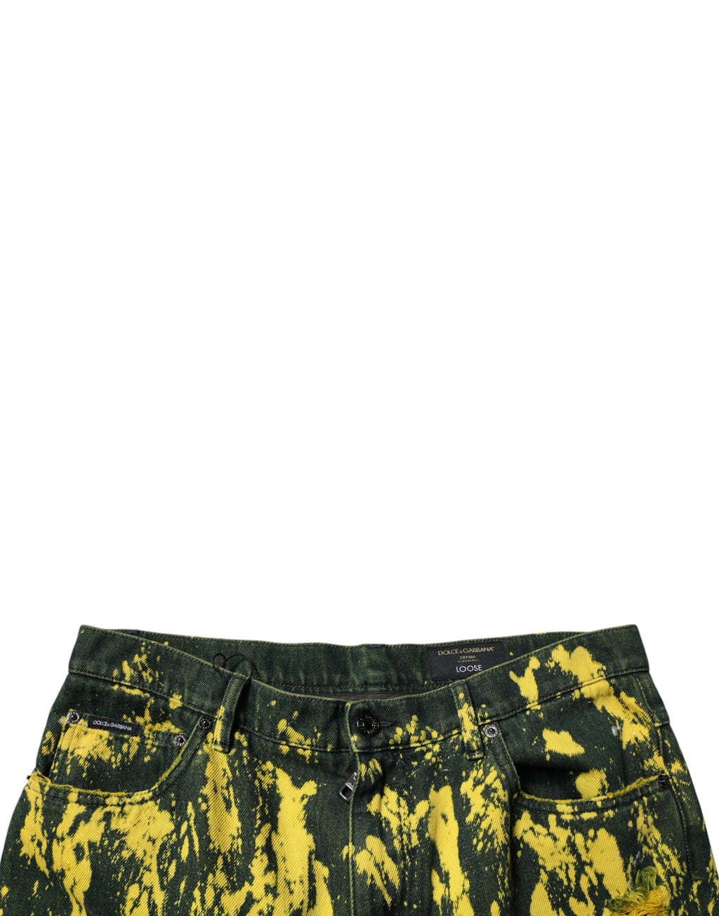 Dolce & Gabbana Black Green Tie Dye Tattered Skinny Men Denim Jeans