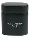 Dolce & Gabbana Green Calfskin Leather Logo Print Flip Holder Airpods Case