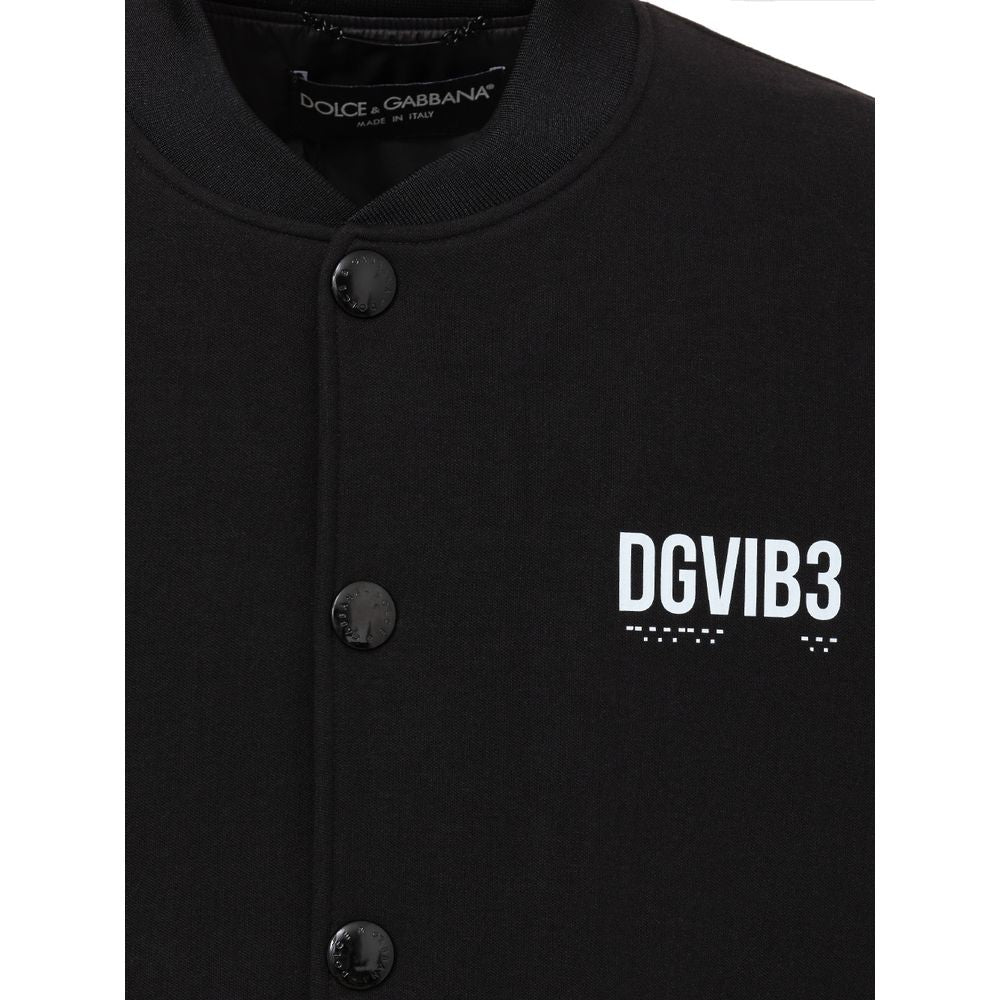 Dolce & Gabbana Black Viscose Bomber