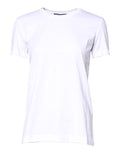 Dolce & Gabbana White Cotton Crew Neck Short Sleeves T-shirt
